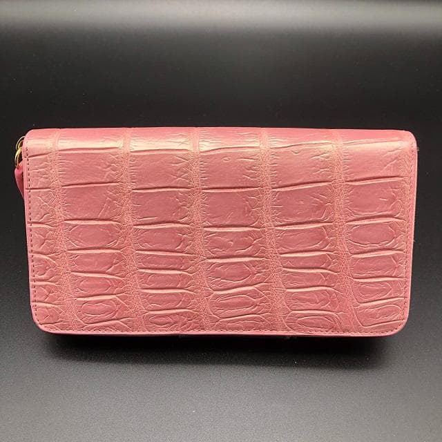 フォロー割適用　本物クロコ・一枚革　シャム　クロコダイル　長財布　PPG8