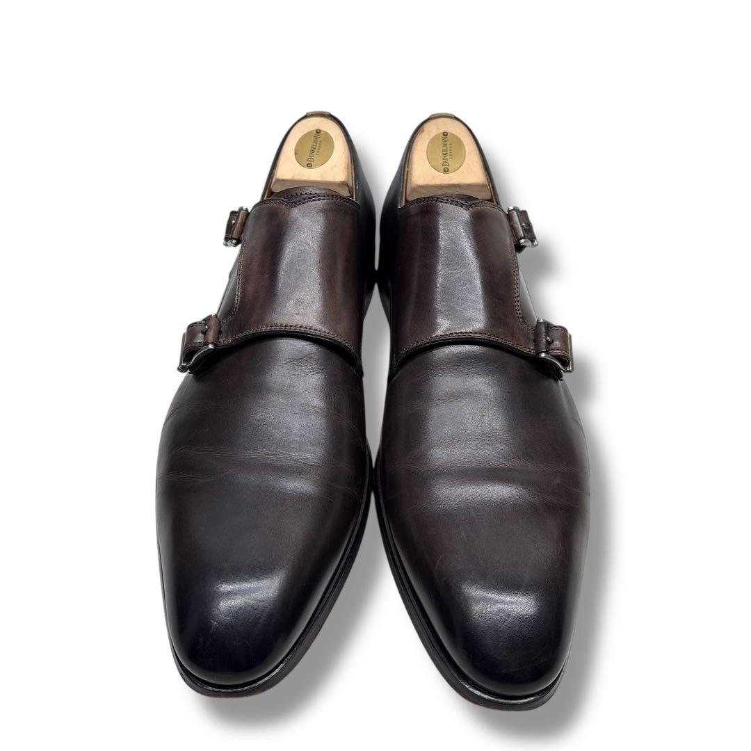 極美品■MAGNANNI マグナーニ【25.5】ダブルモンク 本革 革靴 茶系
