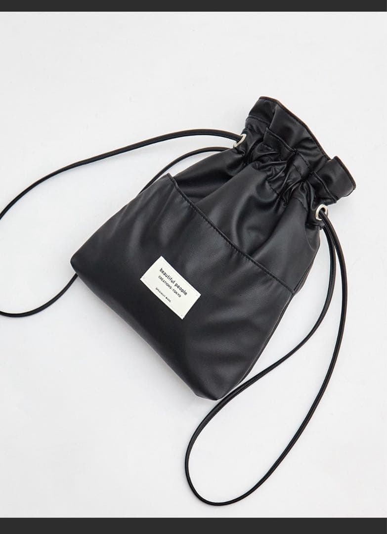 beautiful people ビューティフルピープル ショルダー巾着バッグ