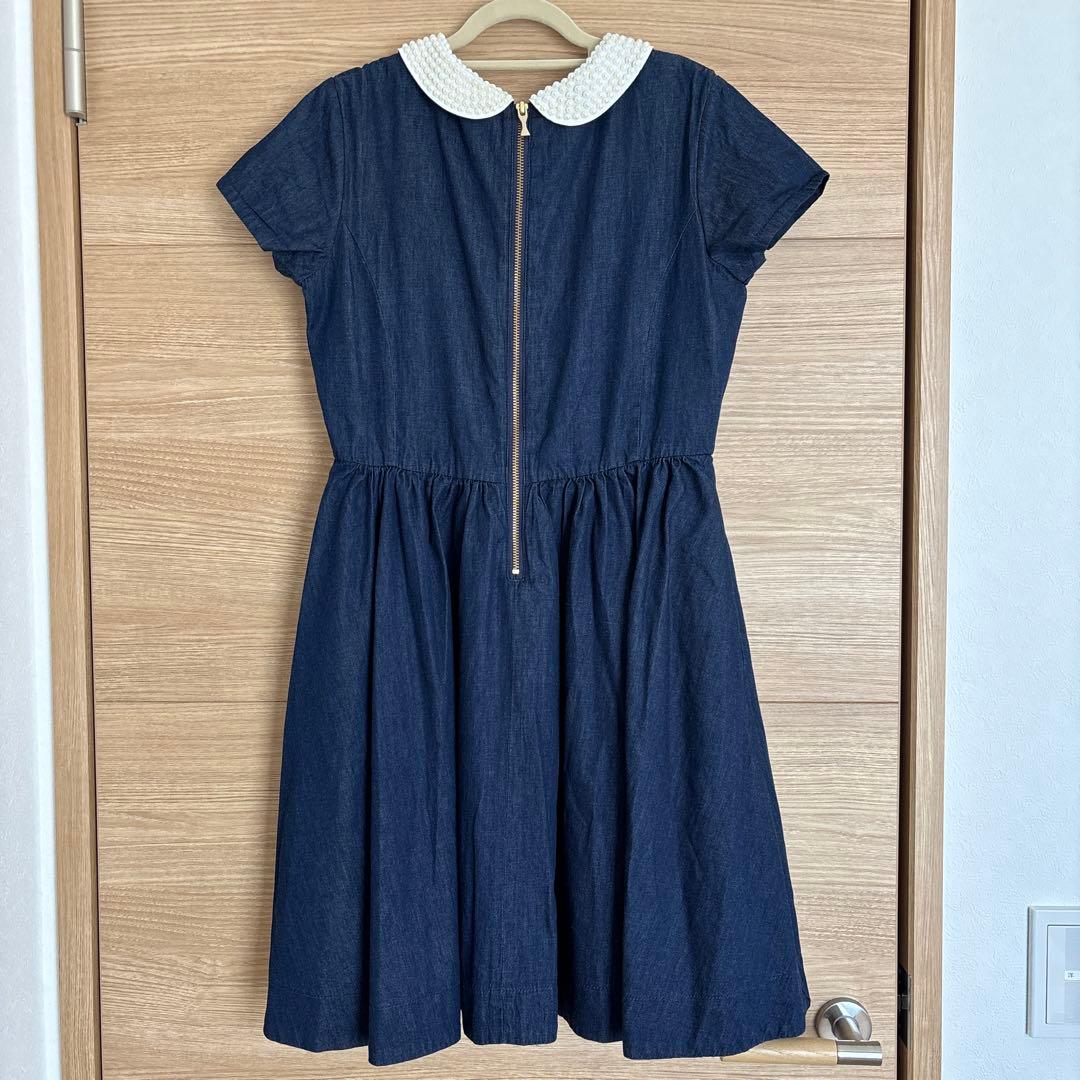 ケイトスペードニューヨーク　新品160ワンピース　パール飾り襟