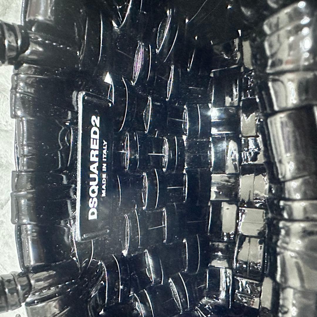 DSQUARED2 ブラック 編み込みトートバッグ