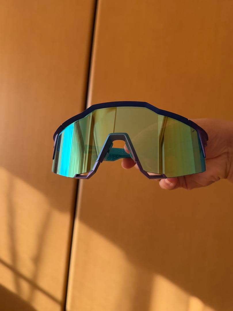 100% スポーツサングラス 青/緑