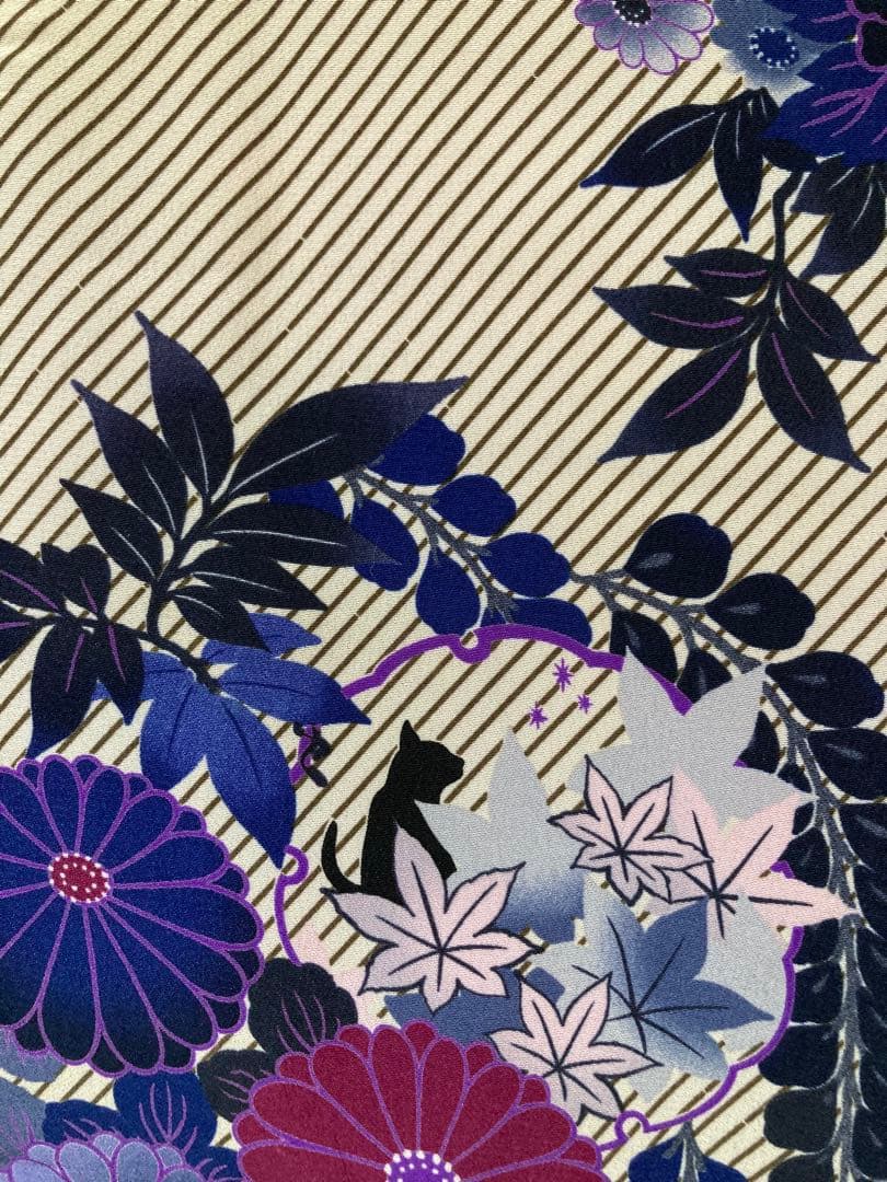 ふりふ小紋 袷着物 夜空猫（旧絵柄）Mサイズ
