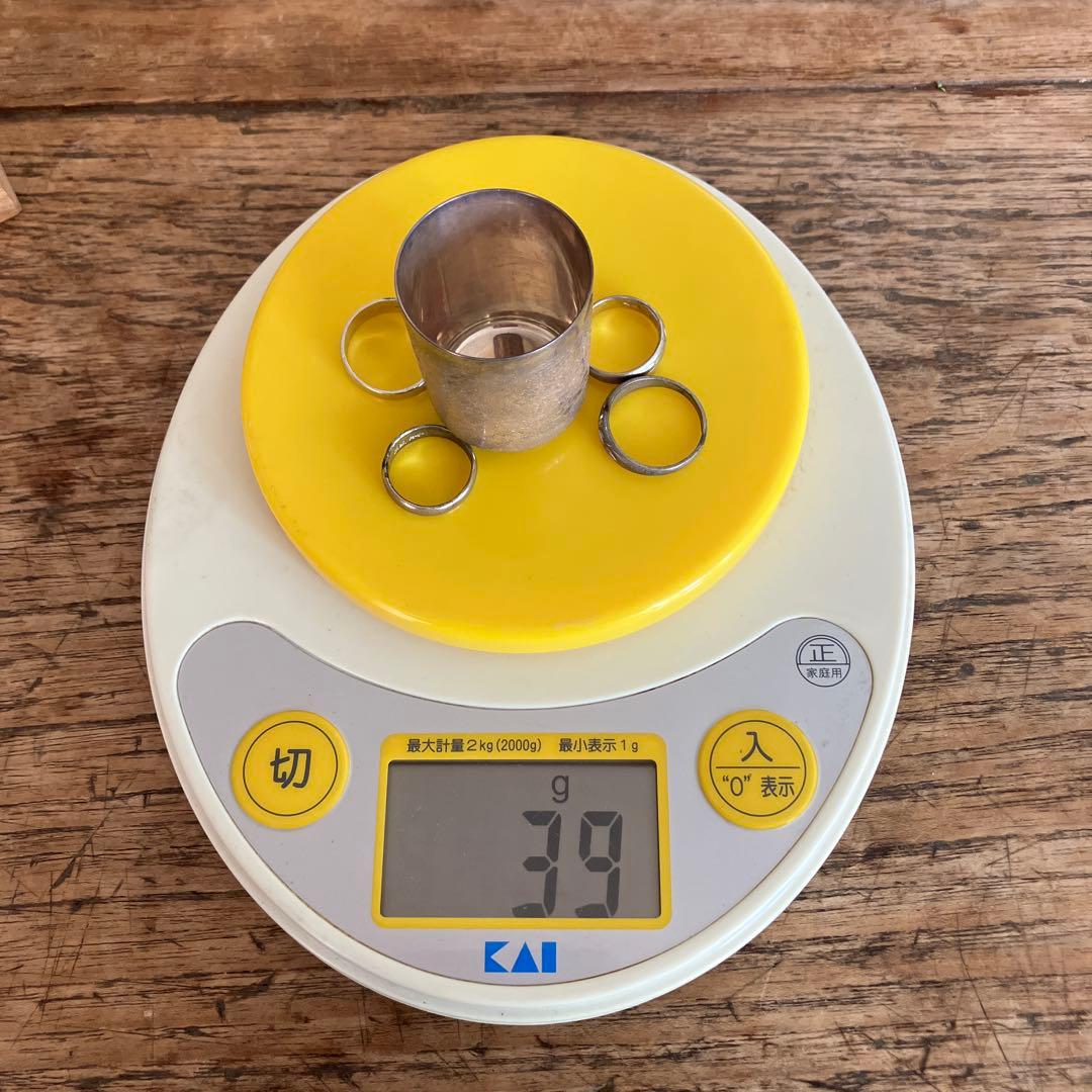 純銀　銀盃　銀杯 指輪4個　まとめて　39g