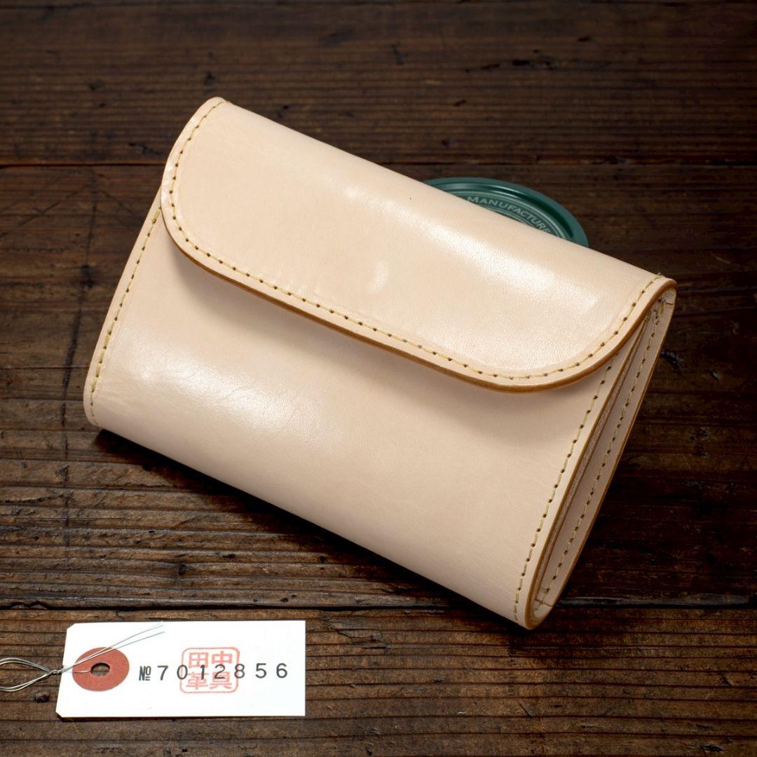 生成り ヌメ革 本革 牛革 三つ折り ナチュラル 財布 メンズ 折り財布