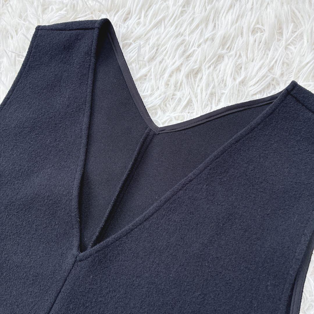 ビアズリー ブークレワンピース ノースリーブ ロング ポケット フレア Vネック