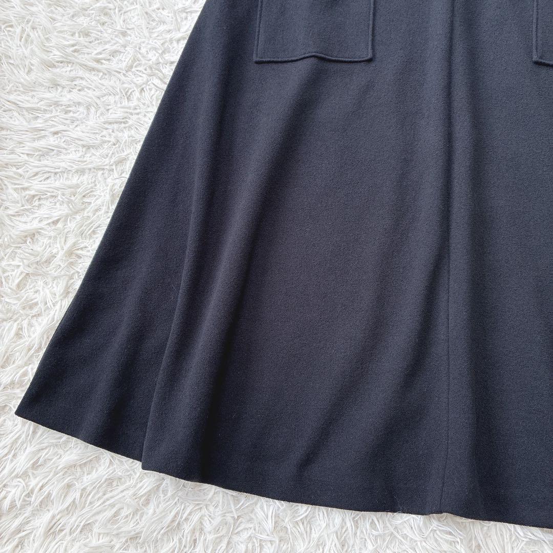 ビアズリー ブークレワンピース ノースリーブ ロング ポケット フレア Vネック