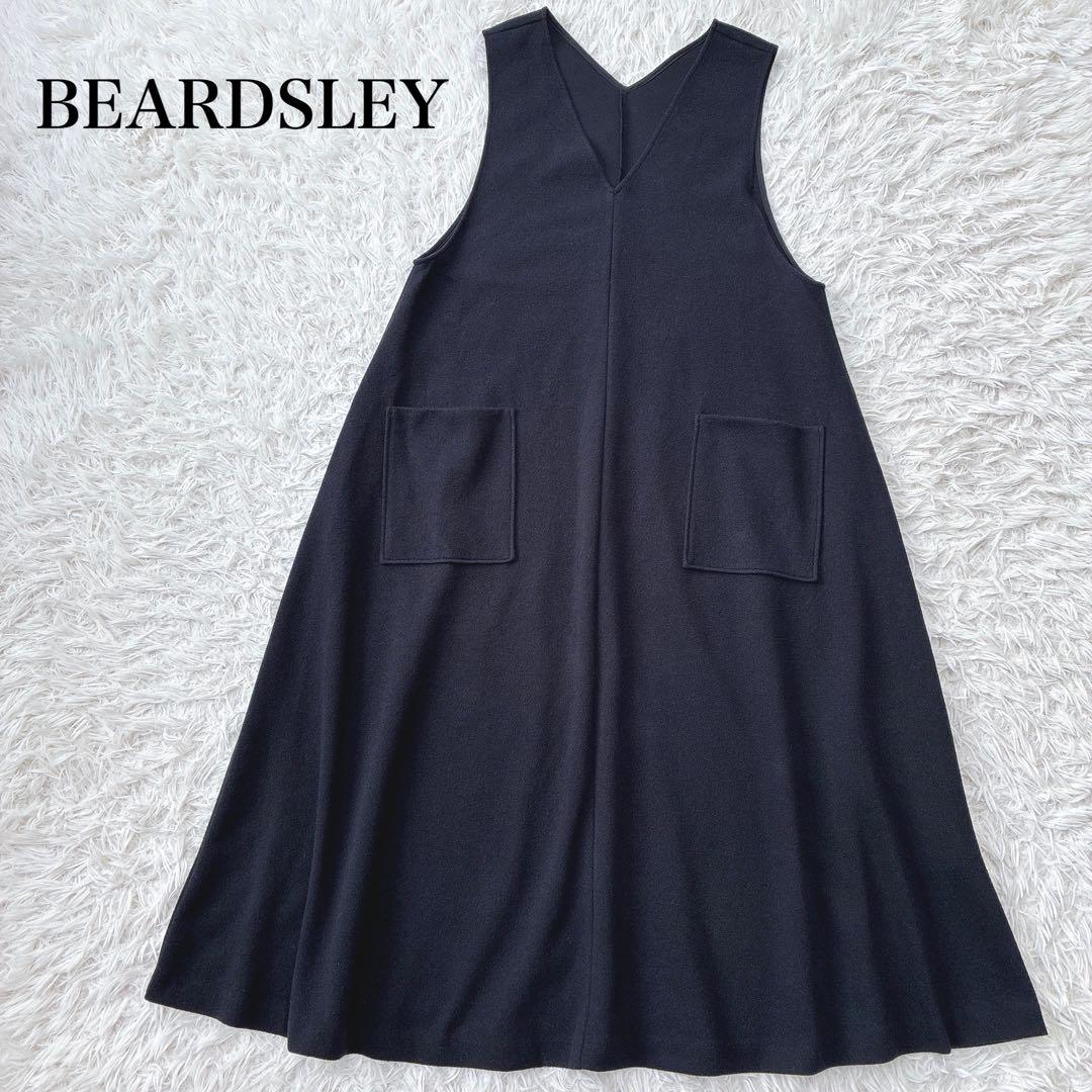 ビアズリー ブークレワンピース ノースリーブ ロング ポケット フレア Vネック