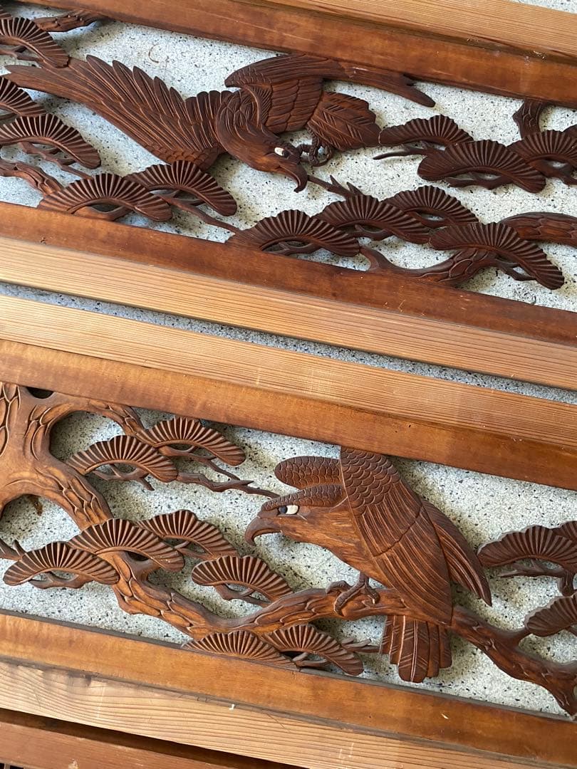 木製彫刻　欄間セット　らんま　　【バラ売り可能】和室 内装 古民家 彫刻 装飾