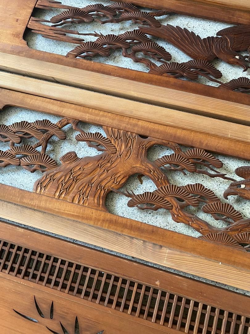 木製彫刻　欄間セット　らんま　　【バラ売り可能】和室 内装 古民家 彫刻 装飾