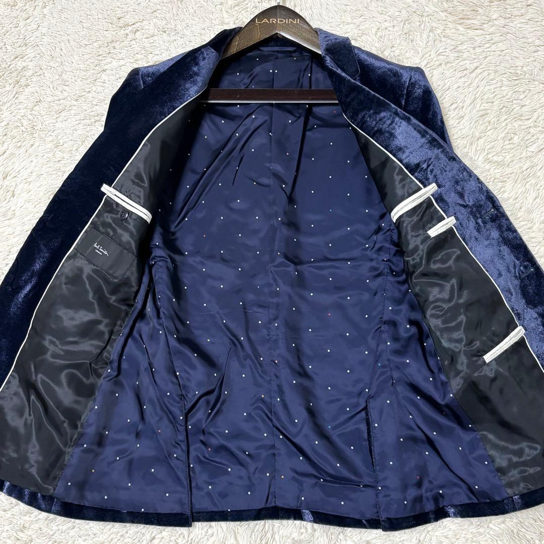 PaulSmith LONDON テーラードジャケット ベロア ネイビー 2B