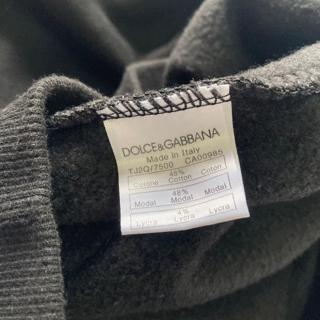 Dolce&Gabbanaロゴ プレート ジップ パーカー ブラック