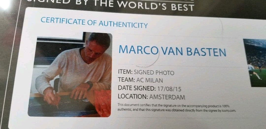 ICONS　ファンバステン　マルコ・ファン・バステン　直筆サイン　サイン　写真