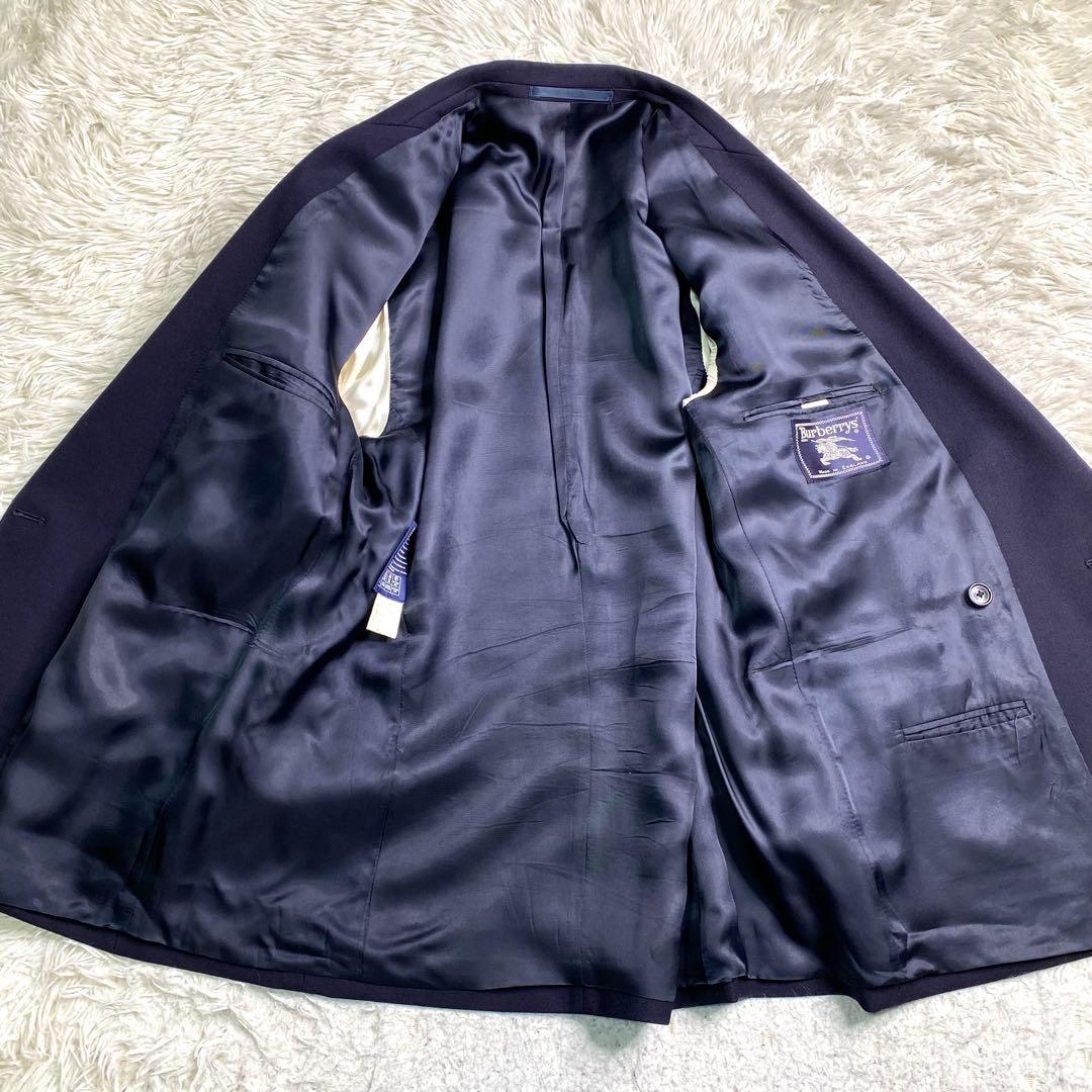 良品✨Burberry テーラード 紺ブレ ダブル 英国製 金ボタン XL
