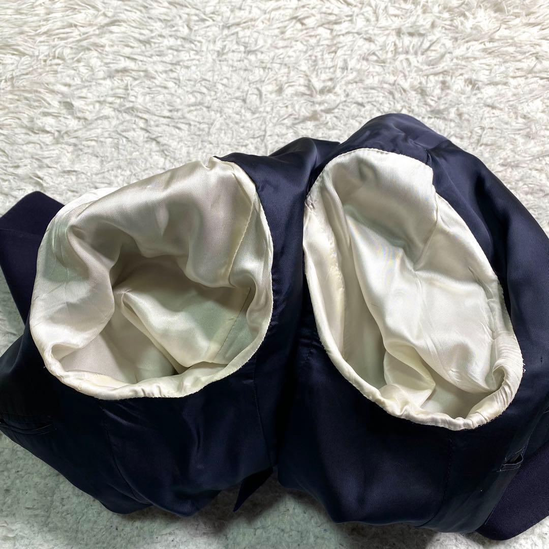 良品✨Burberry テーラード 紺ブレ ダブル 英国製 金ボタン XL