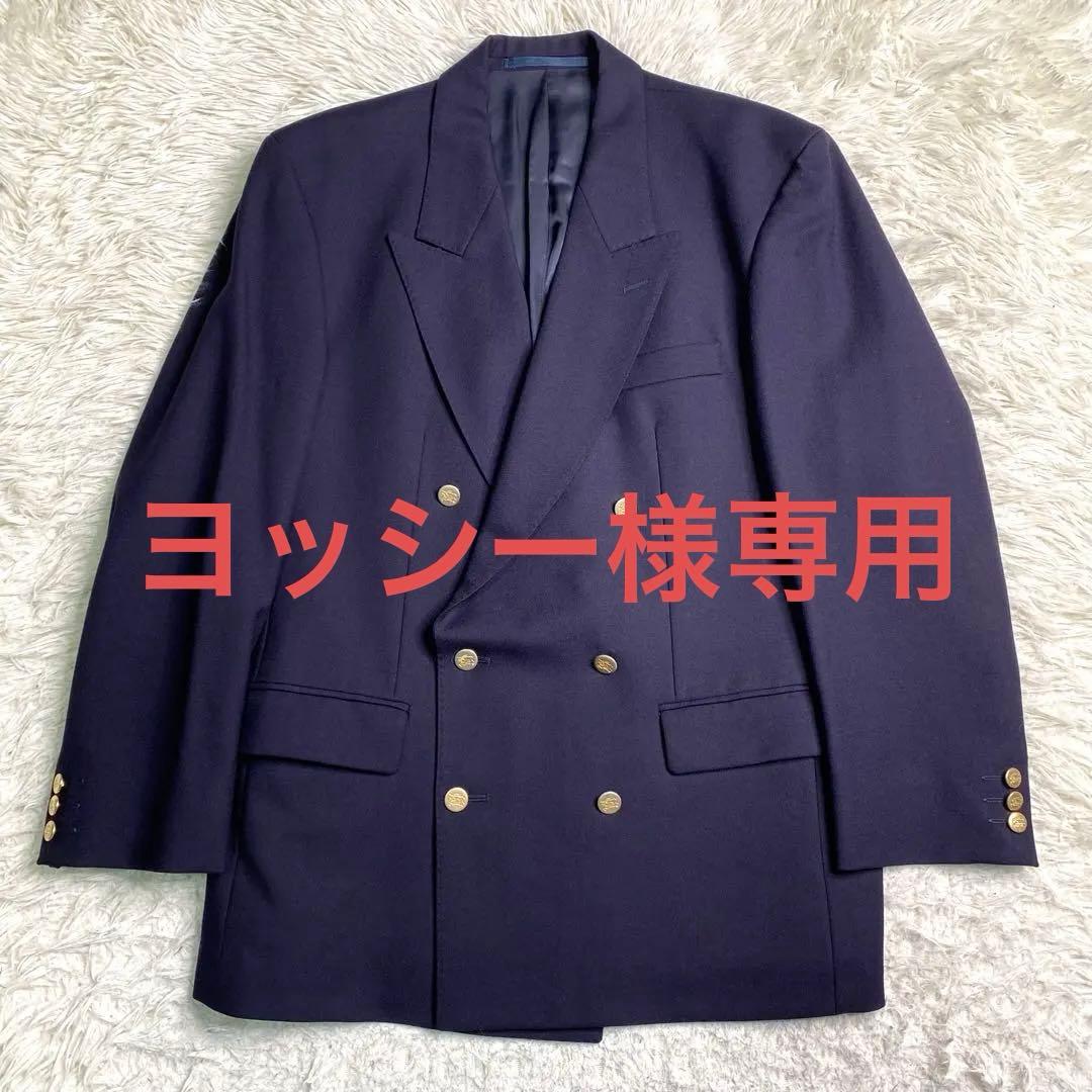 良品✨Burberry テーラード 紺ブレ ダブル 英国製 金ボタン XL