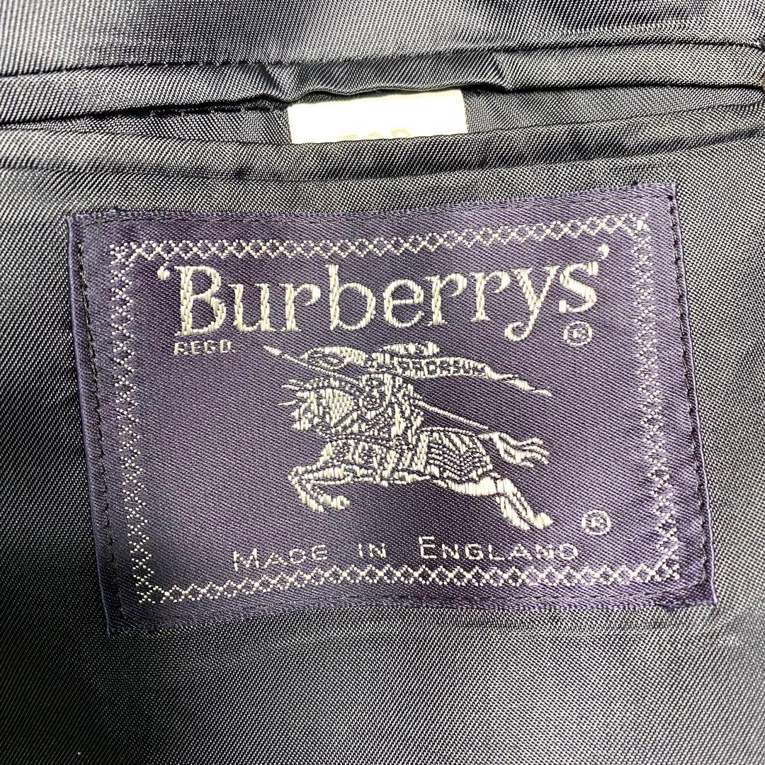 良品✨Burberry テーラード 紺ブレ ダブル 英国製 金ボタン XL
