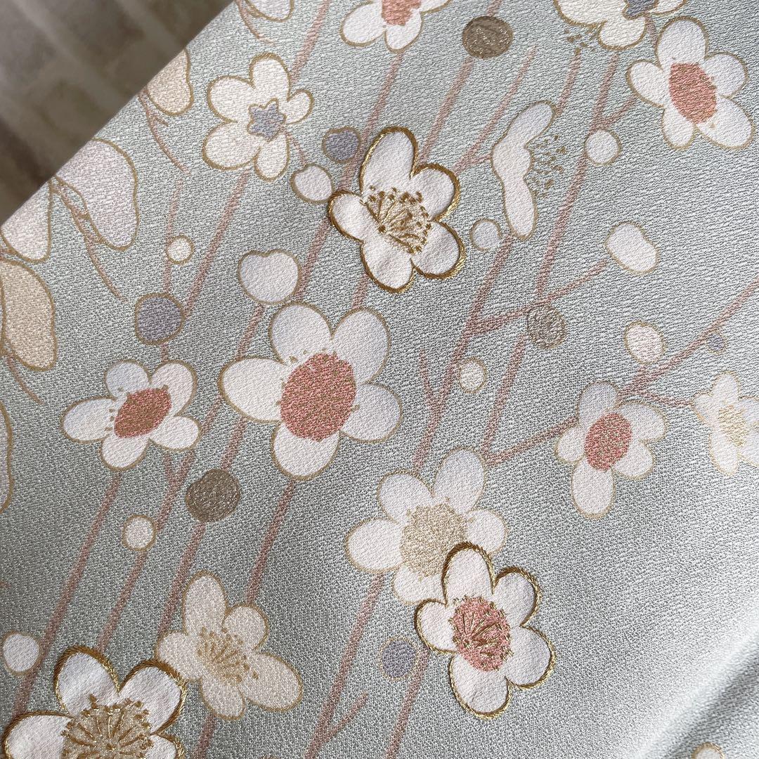 訪問着　フルセット　梅と松　金糸　刺繍　パールトーン加工　入学式　卒業式　I6