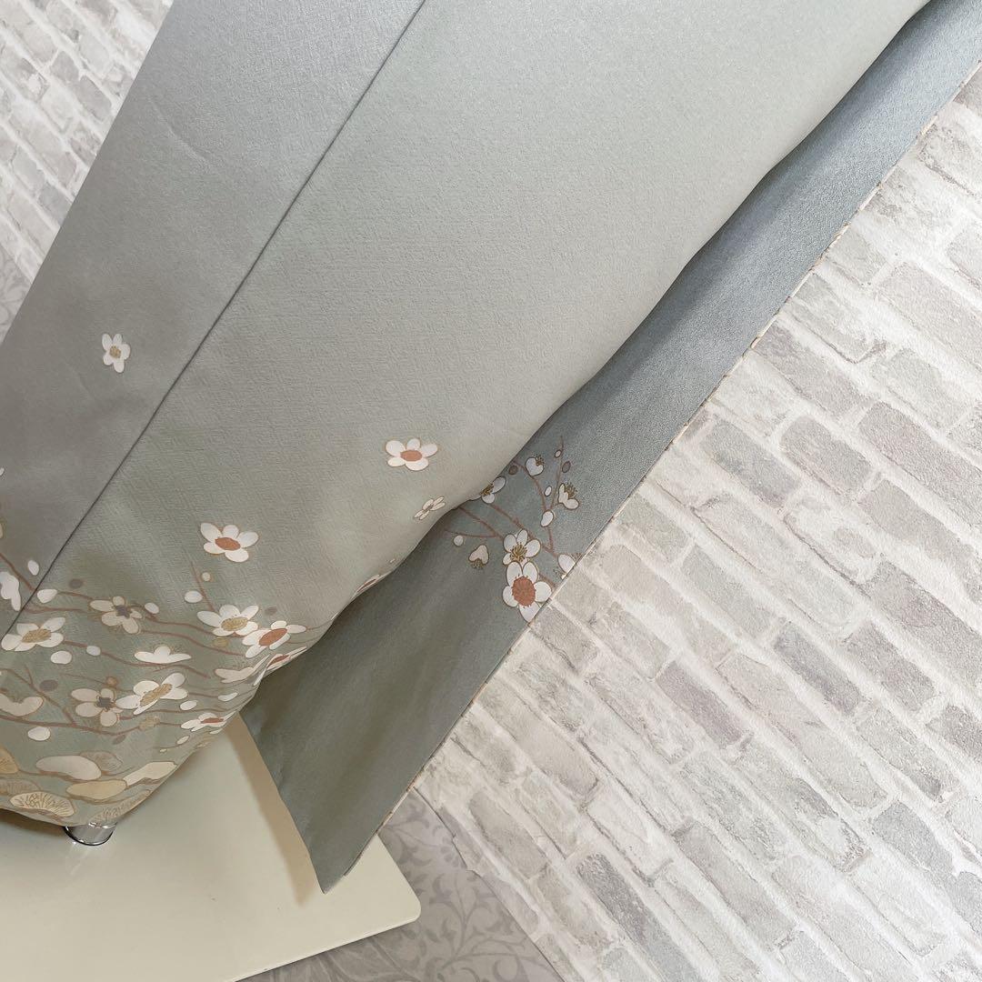 訪問着　フルセット　梅と松　金糸　刺繍　パールトーン加工　入学式　卒業式　I6