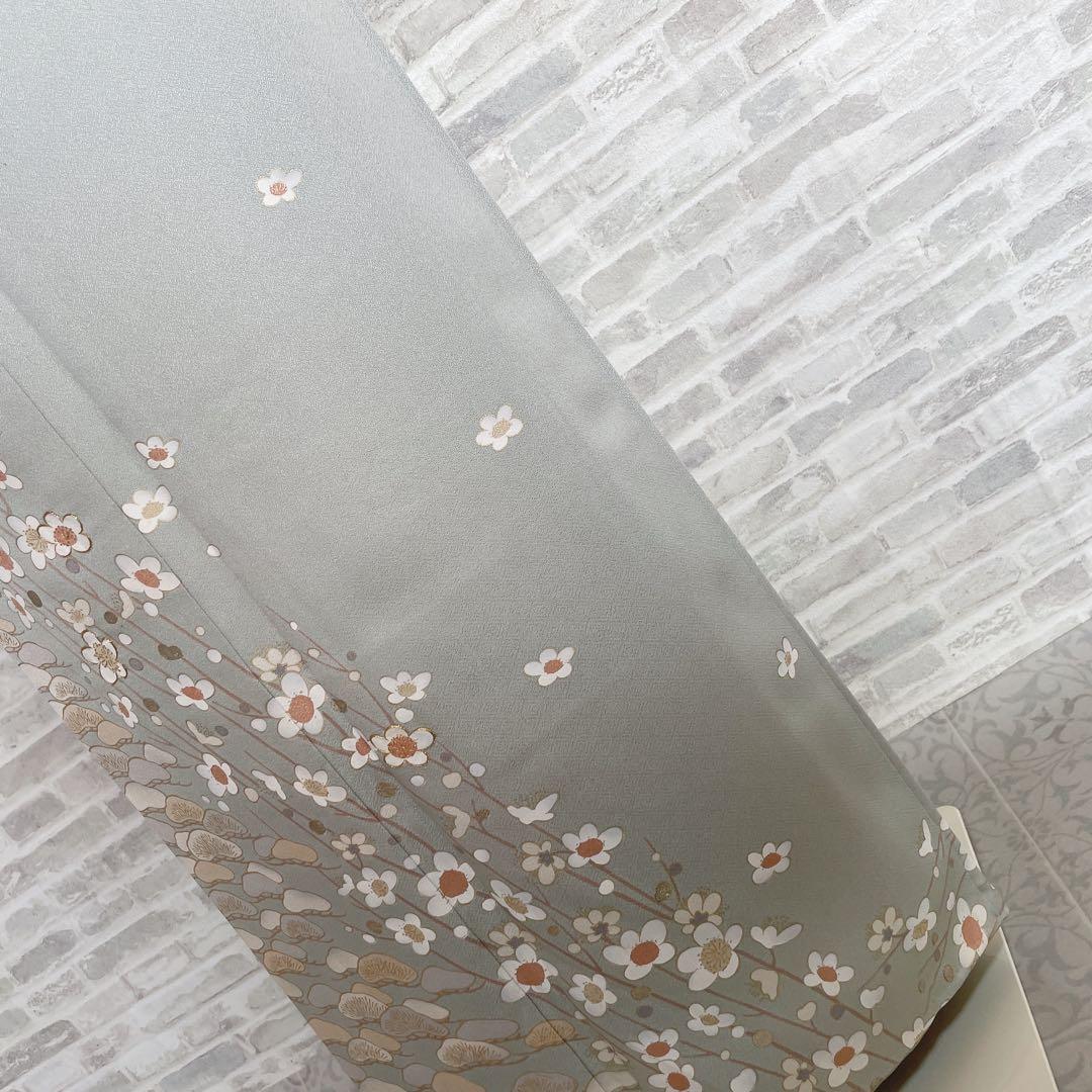 訪問着　フルセット　梅と松　金糸　刺繍　パールトーン加工　入学式　卒業式　I6