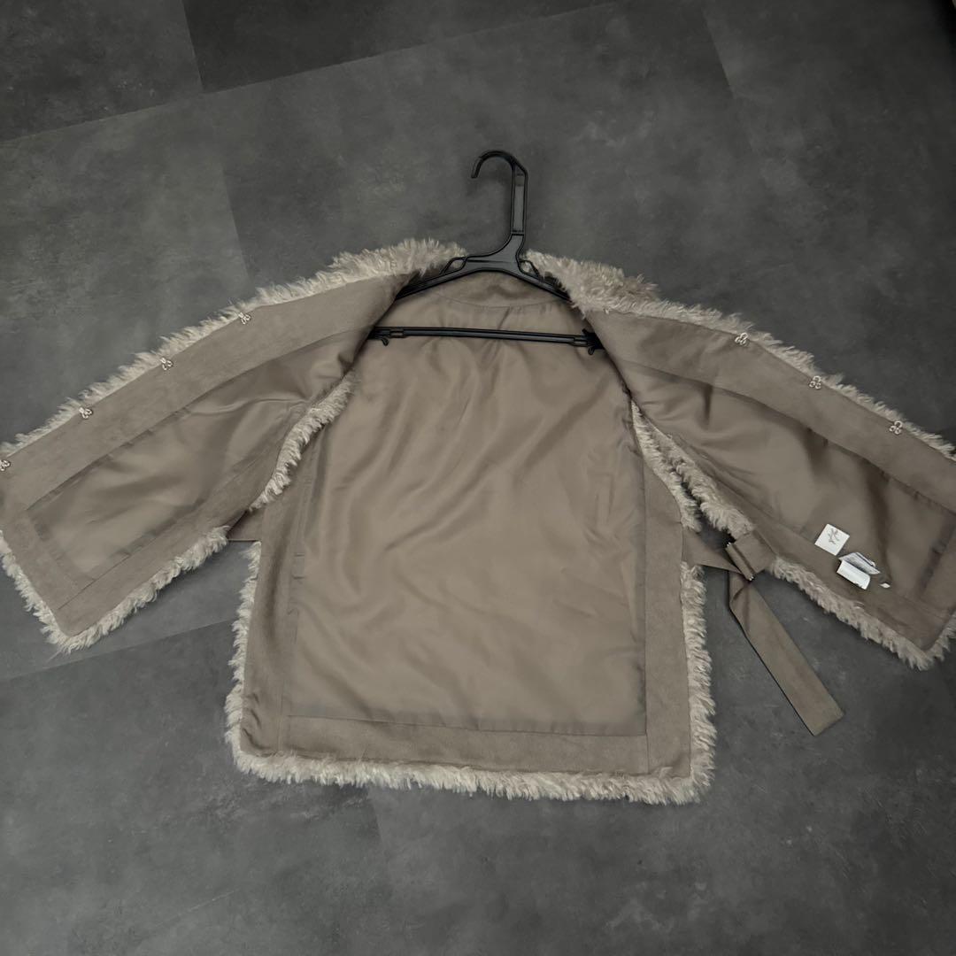 【美品】Herencia ボアベスト　gray