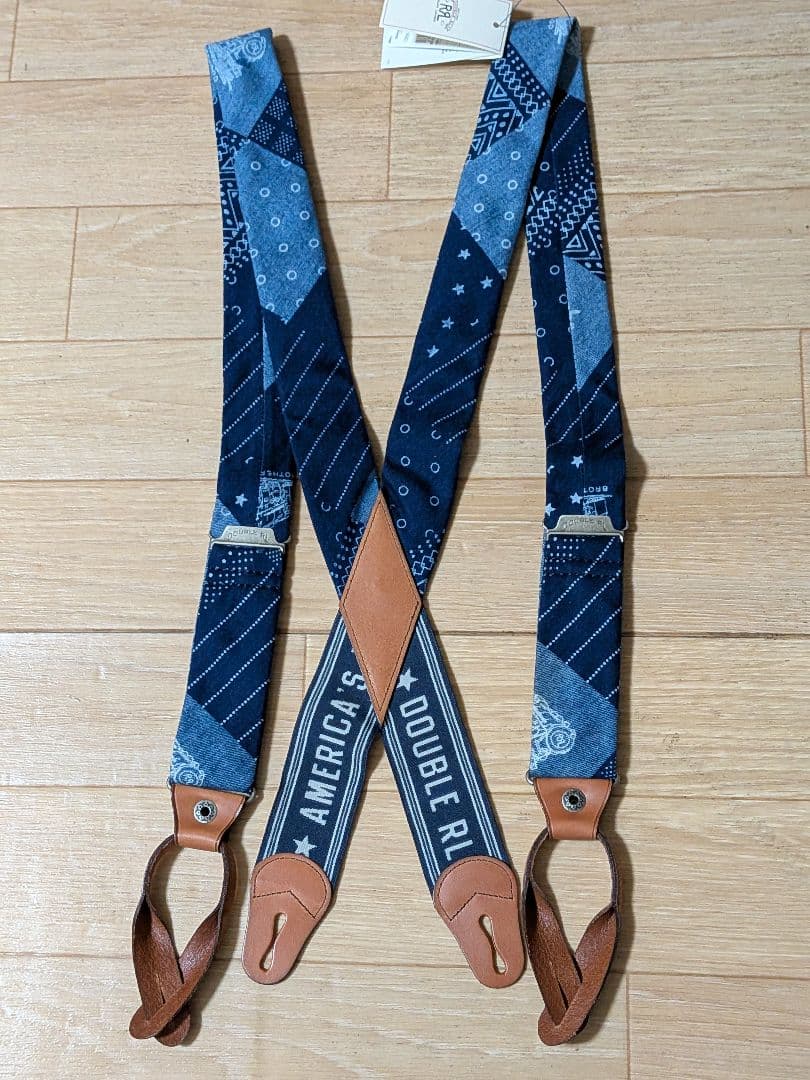RRLサスペンダー ネイビー　レイル新品未使用