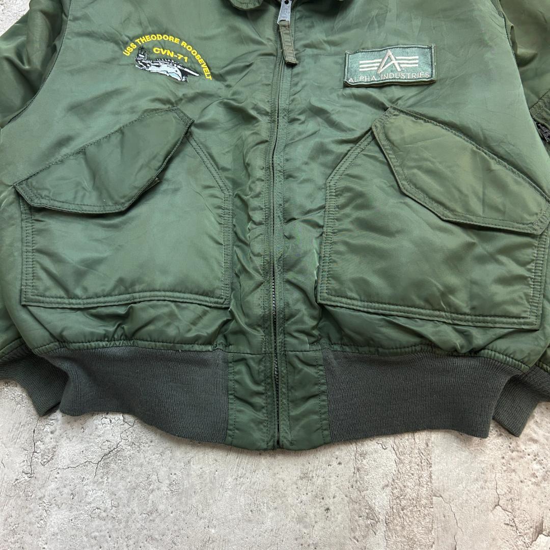 ち*ん様 アルファ　CWU-45/P　フライトジャケット　古着　グリーン　XL