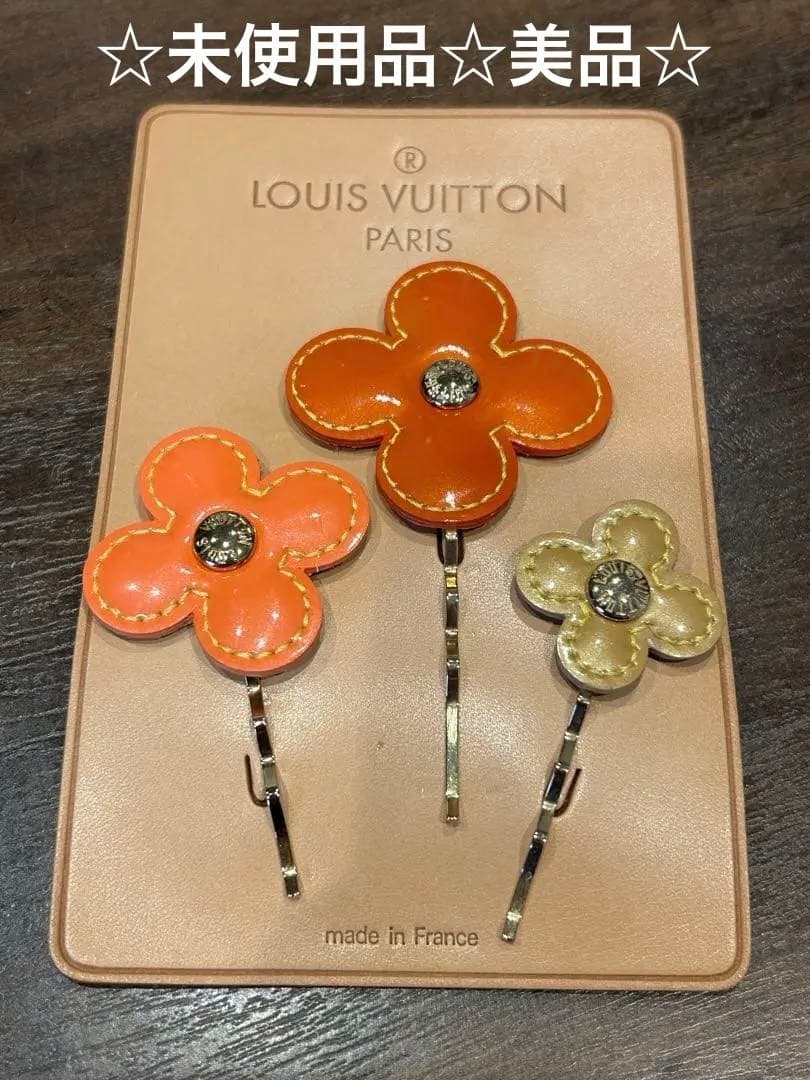 LOUIS VUITTON ルイヴィトン フルール ヴェルニ ヘアピン3本セット