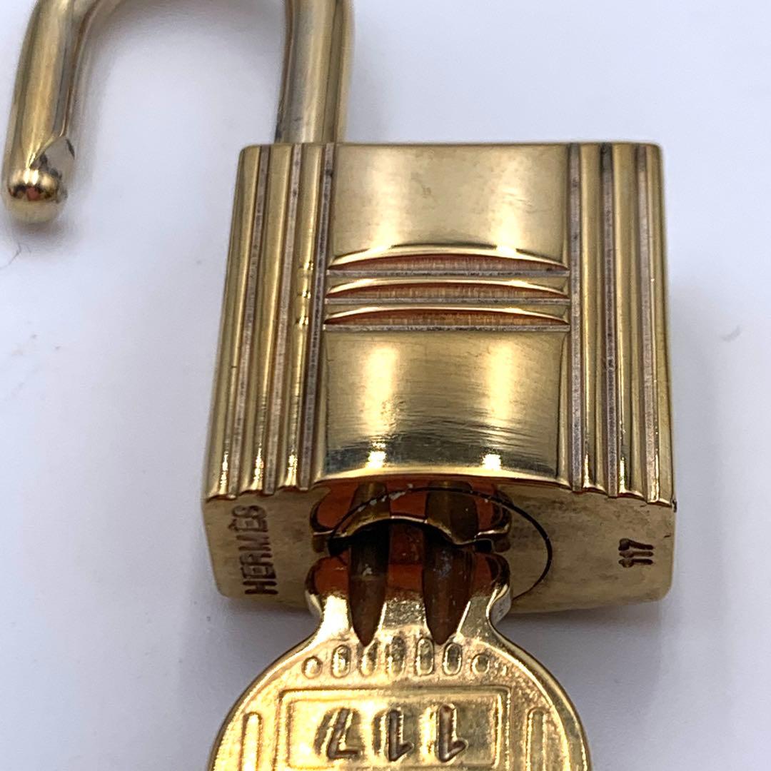 ▽HERMES エルメス カデナ　24Kメッキ　No.117　117番　鍵付き