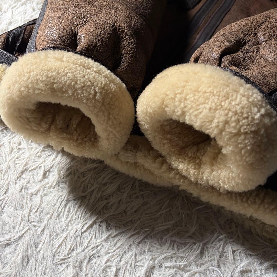 米国製■schott フライトジャケット B-3 羊革　ムートン　ブラウン　38