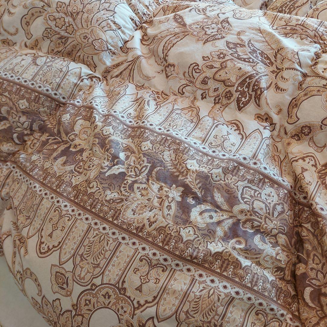 羽毛掛け布団 中古 190cm x 210cm ブラウン