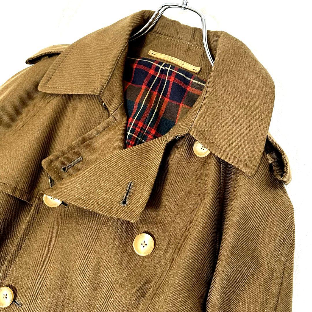 極美品 サイベーシックス トレンチコート モヘア ベルト付 裏地チェック 38