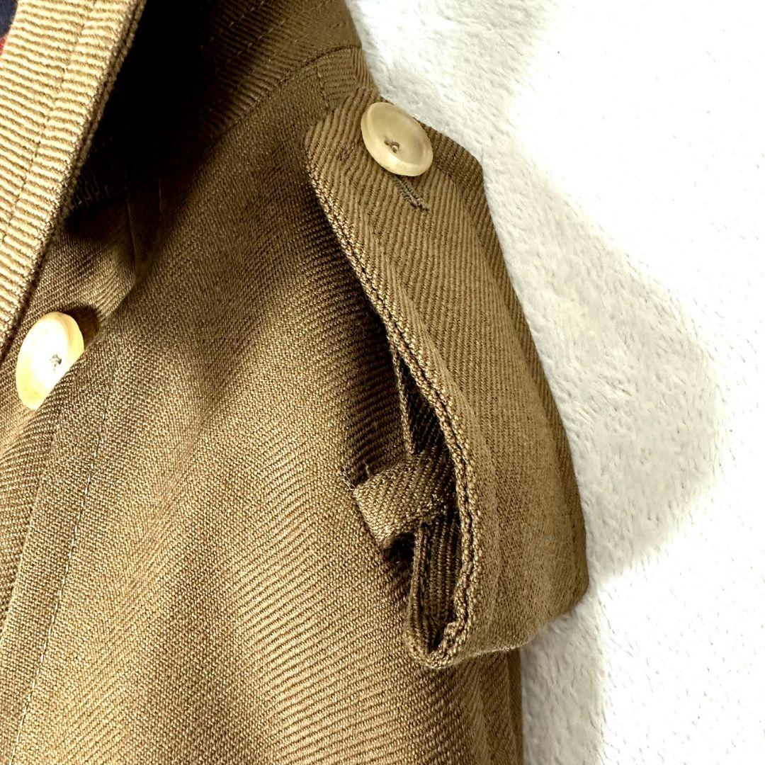 極美品 サイベーシックス トレンチコート モヘア ベルト付 裏地チェック 38