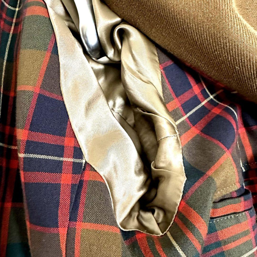 極美品 サイベーシックス トレンチコート モヘア ベルト付 裏地チェック 38