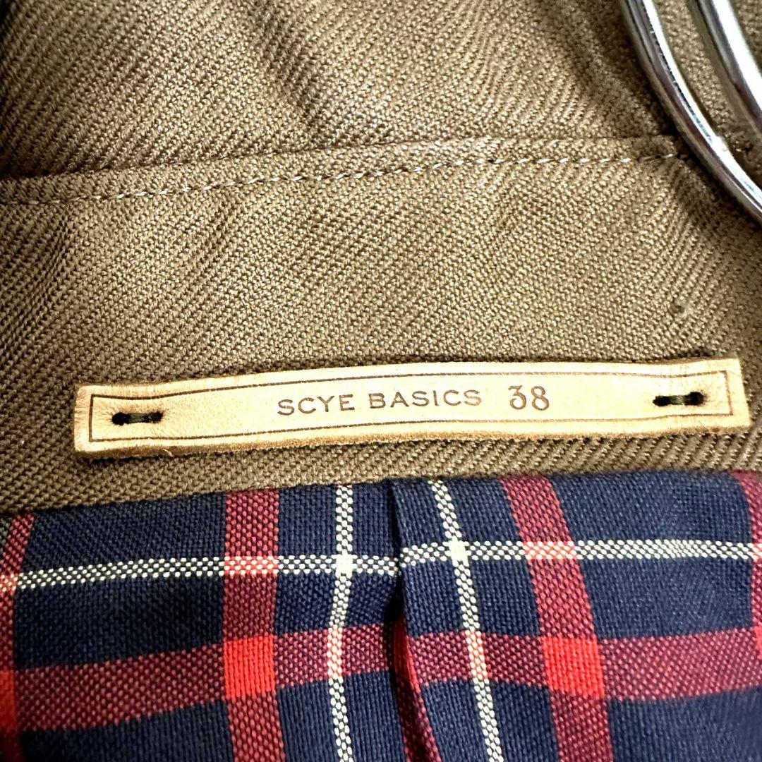 極美品 サイベーシックス トレンチコート モヘア ベルト付 裏地チェック 38