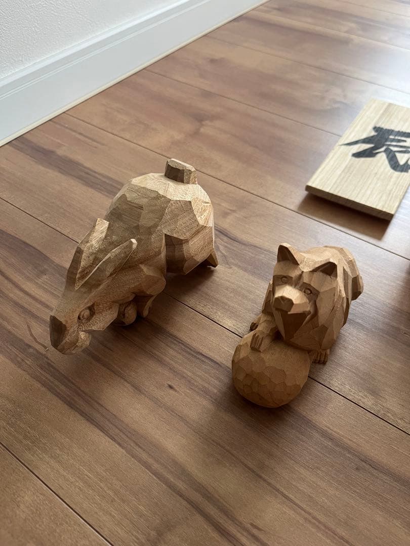 希少！　森清　木彫り　十二支　置物　骨董　レトロ　 木製