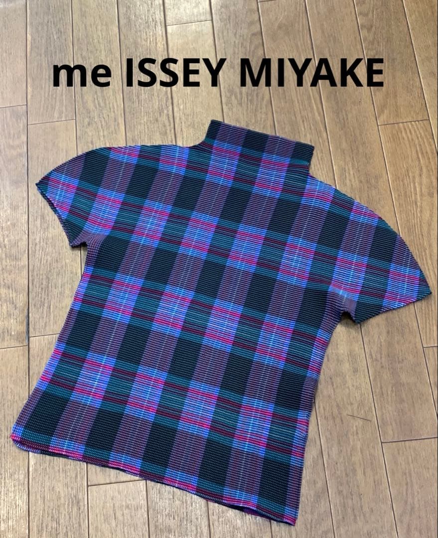 me ISSEY MIYAKEイッセイミヤケ チェック柄 プリーツ 半袖トップス