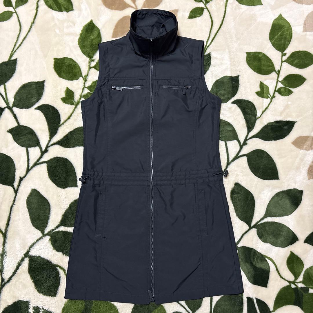 美品 バーバリーゴルフ 2WAY ナイロンジャケットコート 黒 サイズ1 S相当