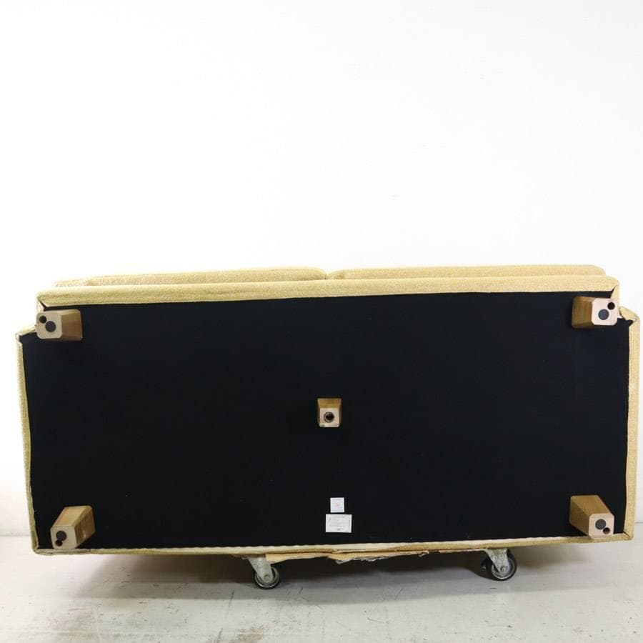 25年製 ウニコ グレイグ カバーリングトリプルソファ イエロー 中綿フェザー