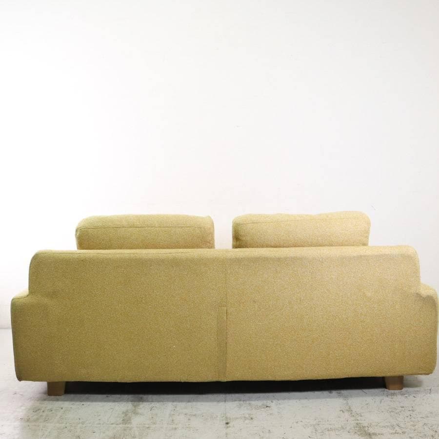 25年製 ウニコ グレイグ カバーリングトリプルソファ イエロー 中綿フェザー