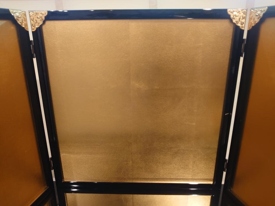 ●新品●　日本伝統工芸品金沢箔　金箔押屏風セット