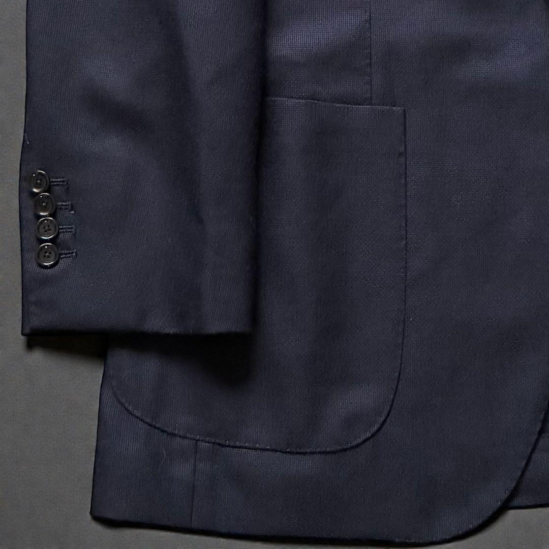 極美品 BEAMSF テーラードジャケット ウールホップサック ネイビー 52