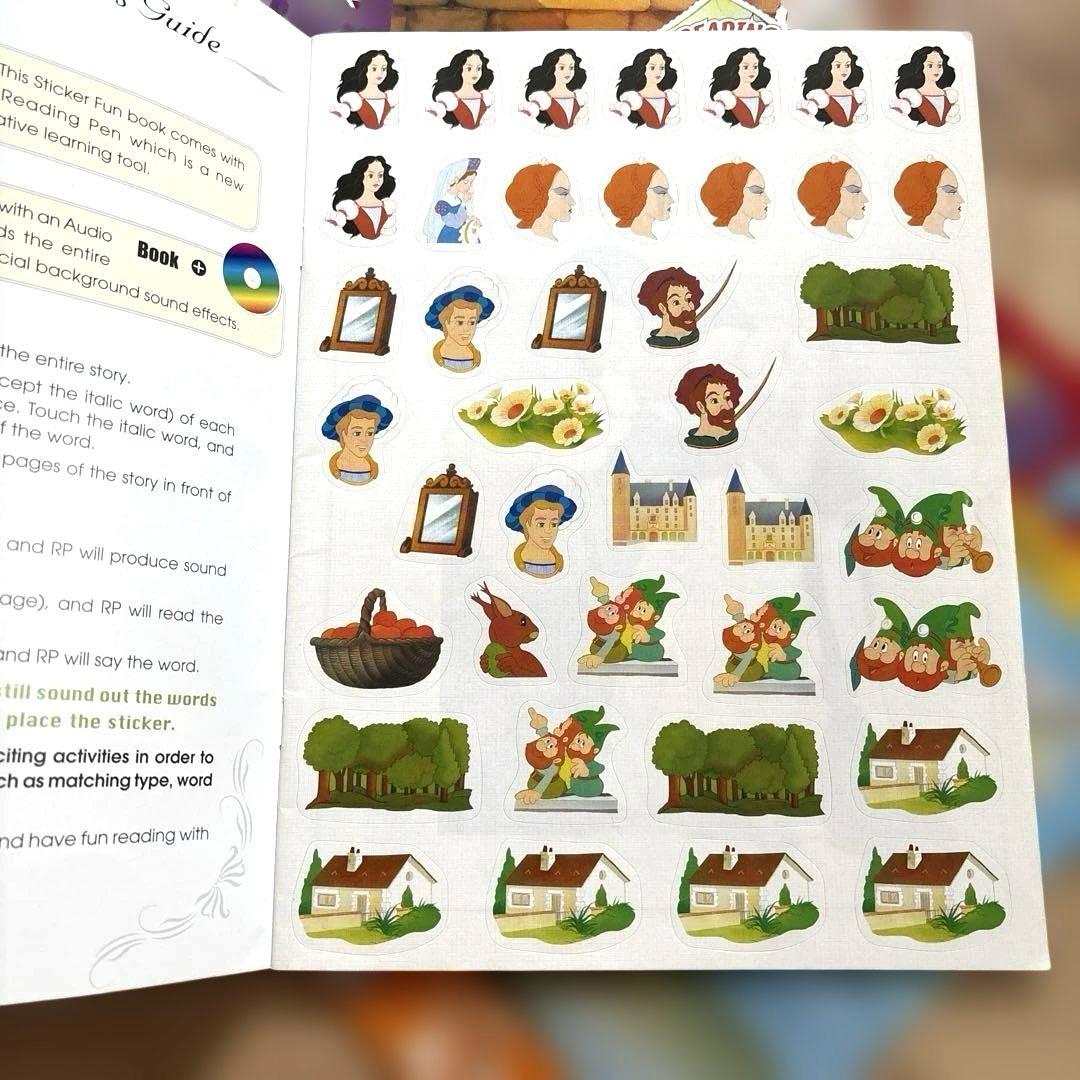 英語教材　スティッカーファンブック＆オーディオCDセット　日本語訳付き