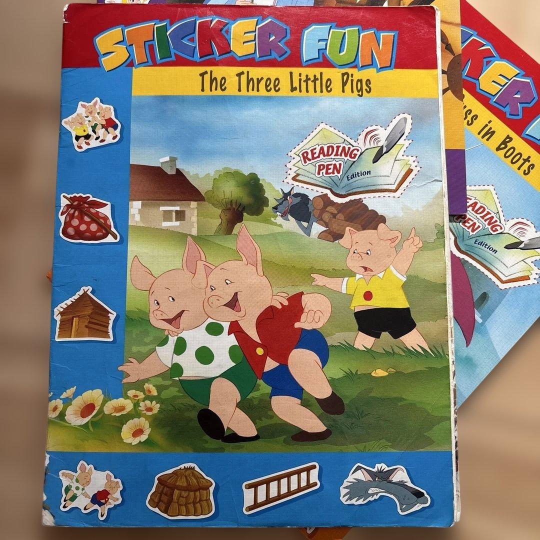 英語教材　スティッカーファンブック＆オーディオCDセット　日本語訳付き