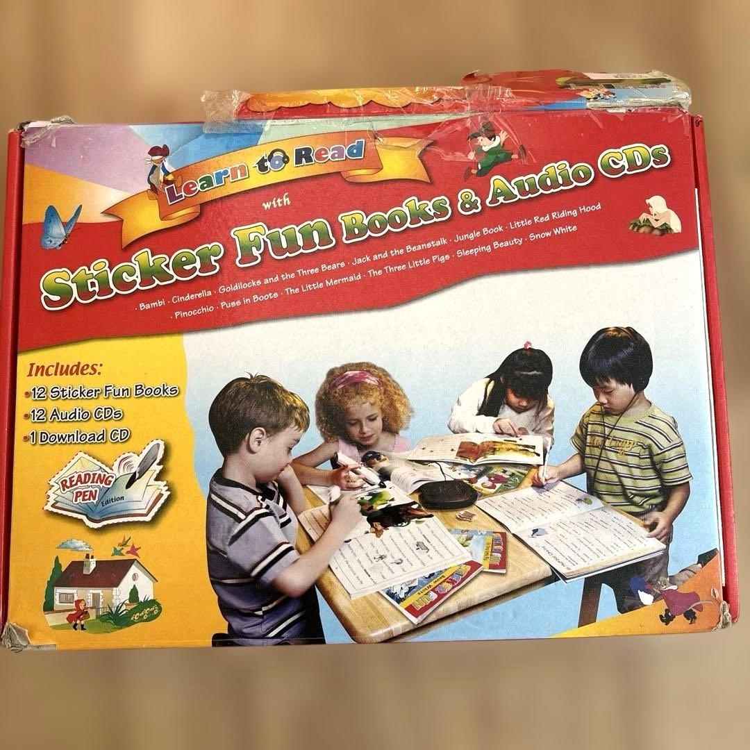 英語教材　スティッカーファンブック＆オーディオCDセット　日本語訳付き