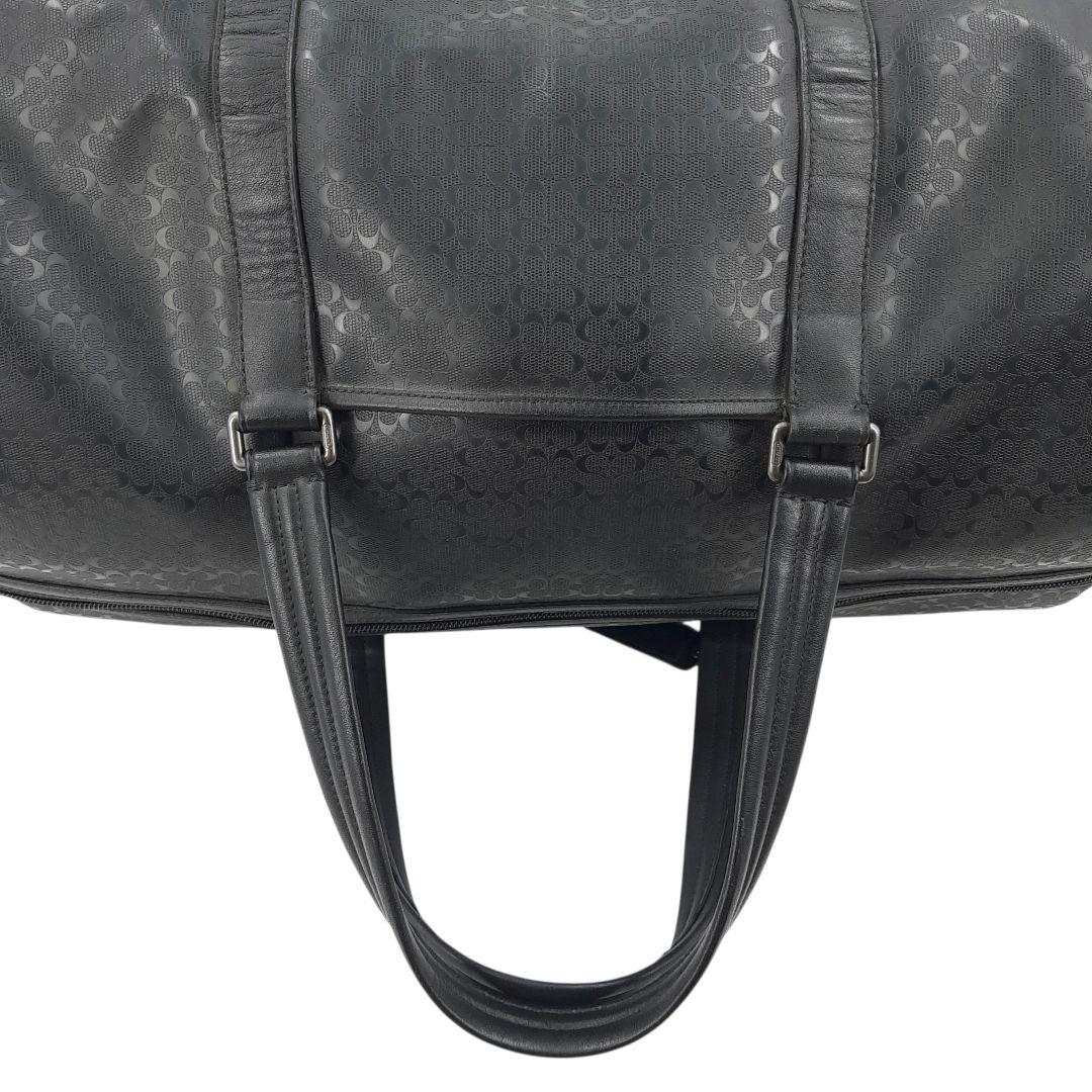 極美品✨　コーチ　ボストンバッグ　2way シグネチャー　レザー　ブラック