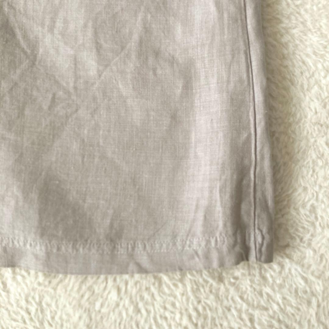 美品☆中川政七商店　麻布Tシャツチュニック　ライトグレー　麻100%
