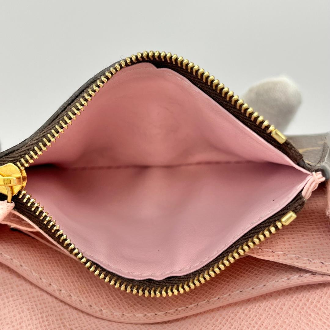 ルイヴィトン　ポルトモネ　ロザリ　モノグラム　ローズバレリーヌ　ケース