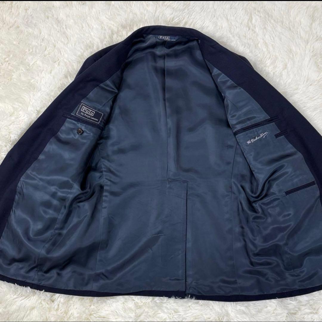 美品✨ポロ ラルフローレン 紺ブレ 金ボタン ジャケット 2B T17