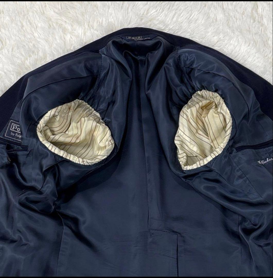 美品✨ポロ ラルフローレン 紺ブレ 金ボタン ジャケット 2B T17